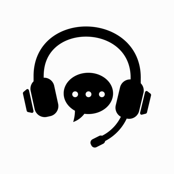 CRM线路图标耳机与气泡讲话图片下载