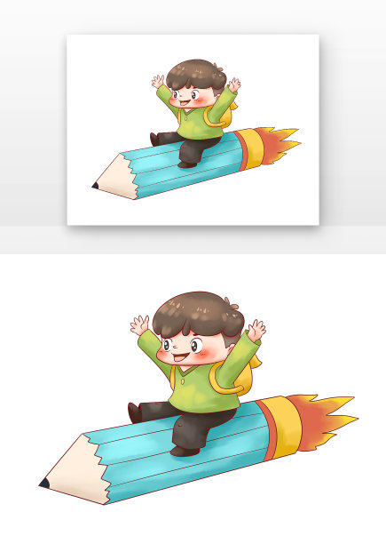 小孩和笔图片下载