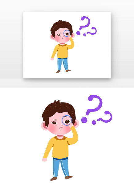 可爱小男孩培训班儿童和问号图片下载
