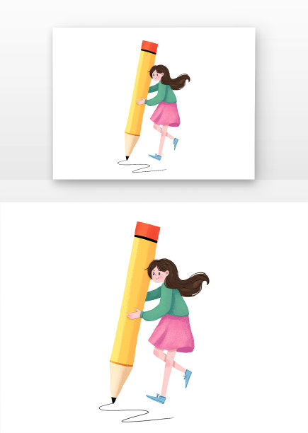 培训班儿童手扶铅笔开心写字图图片下载