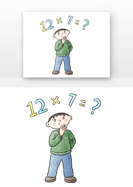 数学培训班自媒体卡通免抠元素psd图片下载