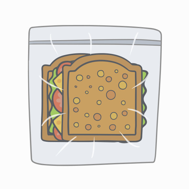 三明治和早餐一起打包图片下载