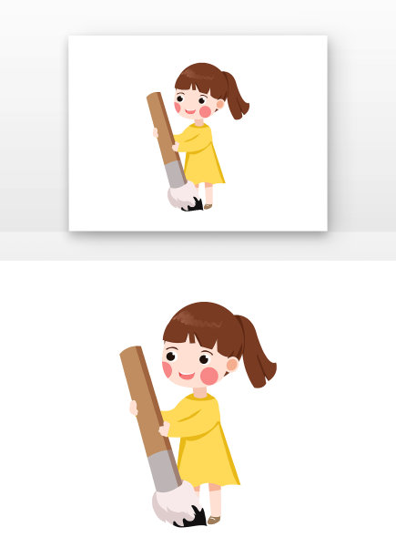 可爱小女孩培训班儿童和笔图片下载