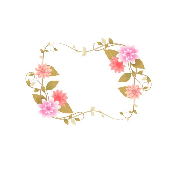 春天藤蔓花朵边框图片下载