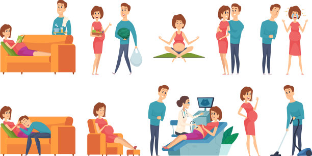 孕妇，家庭，夫妇，等待孩子的丈夫图片下载