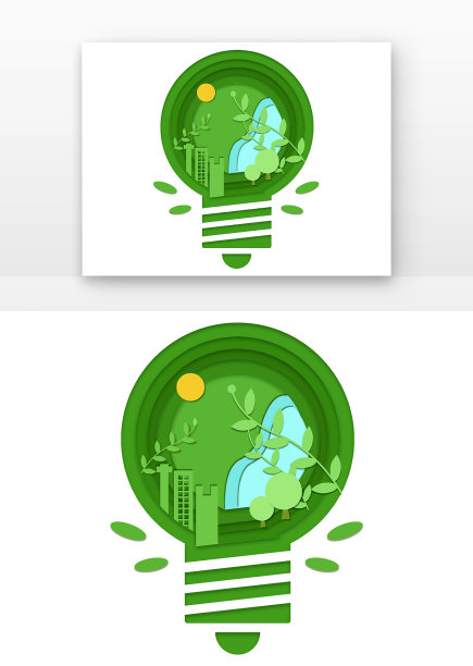 翠绿色地球一小时灯泡城市图片下载