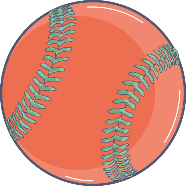 孤立彩色棒球球玩具图标平面图片下载