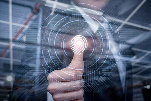 使用指纹解锁系统的概念。图片下载