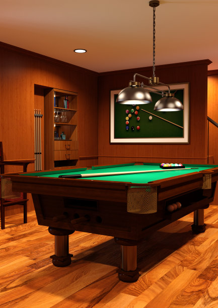 3D渲染台球室图片下载
