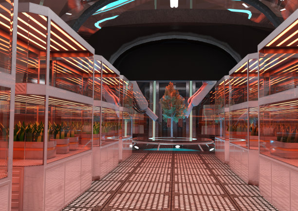 3D渲染科幻植物实验室图片下载