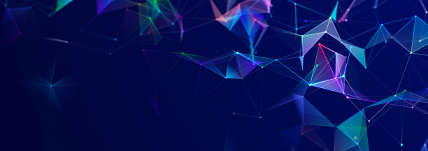 多边形背景与点和线。网络连接结构。科学和技术。3 d图片下载