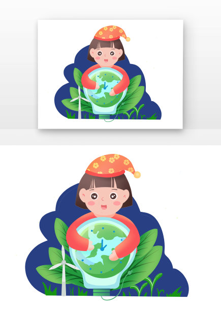 爱护环境发电地球一小时环境绿色女孩图片下载