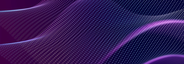 大数据流。多点数字波。科技或科学旗帜。3 d渲染。图片下载