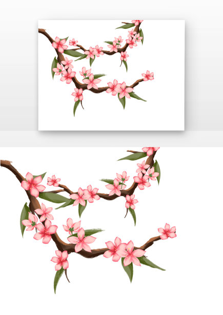 原创桃花粉色树枝图片下载