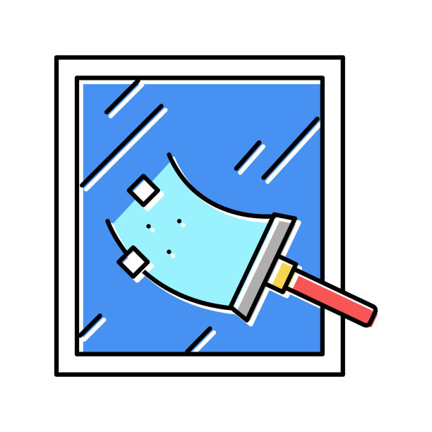 窗口清洁颜色图标矢量插图图片下载