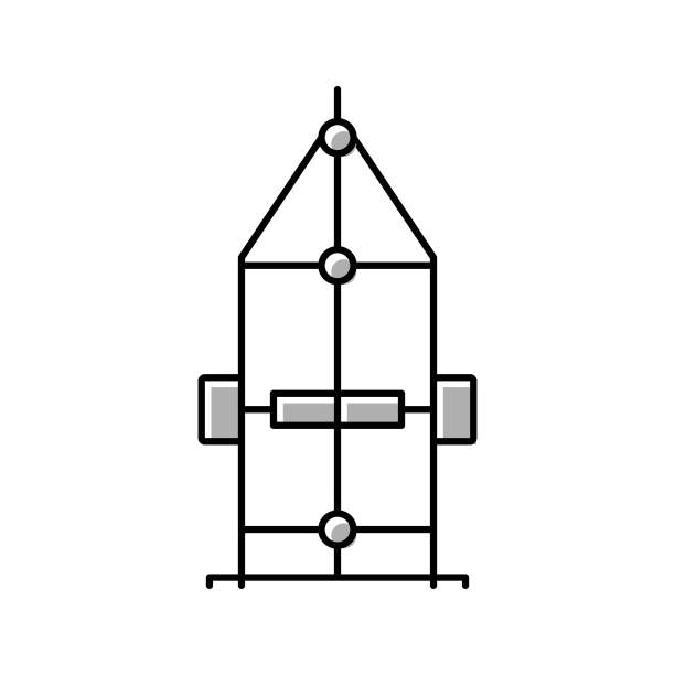 马车拖车彩色图标矢量插图图片下载