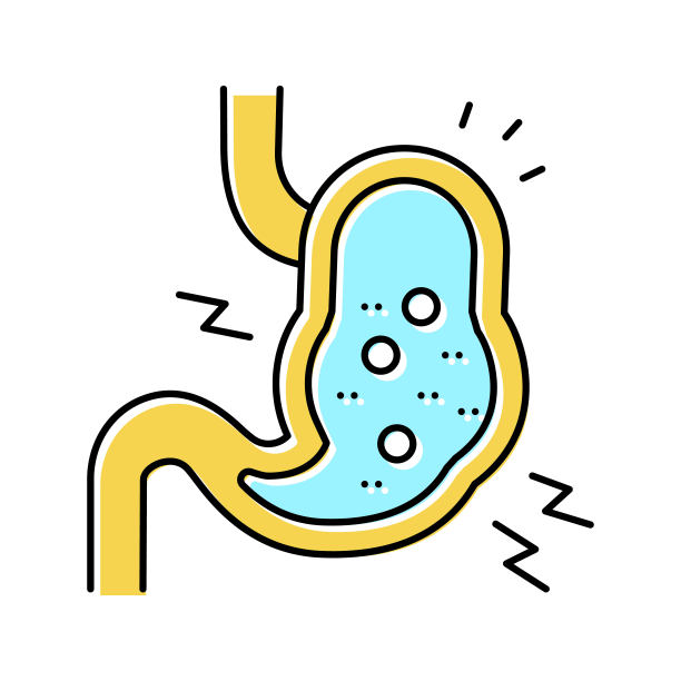 胃不舒服颜色图标矢量插图图片下载