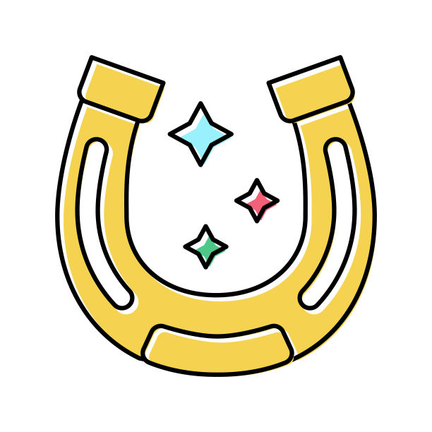 幸运马蹄彩票颜色图标矢量插图图片下载