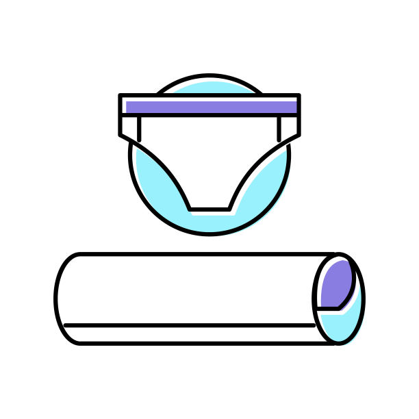 内裤织物颜色图标矢量插图图片下载