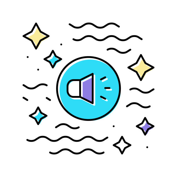 未来音乐颜色图标矢量插图图片下载