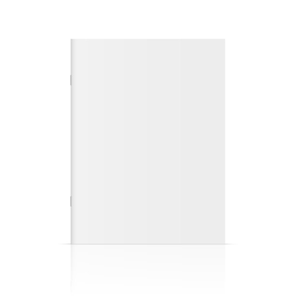 矢量现实站立3d杂志模型与白色空白封面图片下载