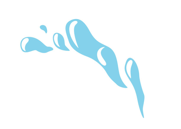 蓝色的水飞溅矢量背景在简单的平坦风格孤立在白色的背景。Aqua图标图形设计图片下载