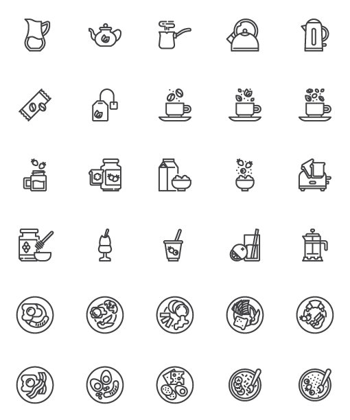 早餐菜单行图标设置图片下载