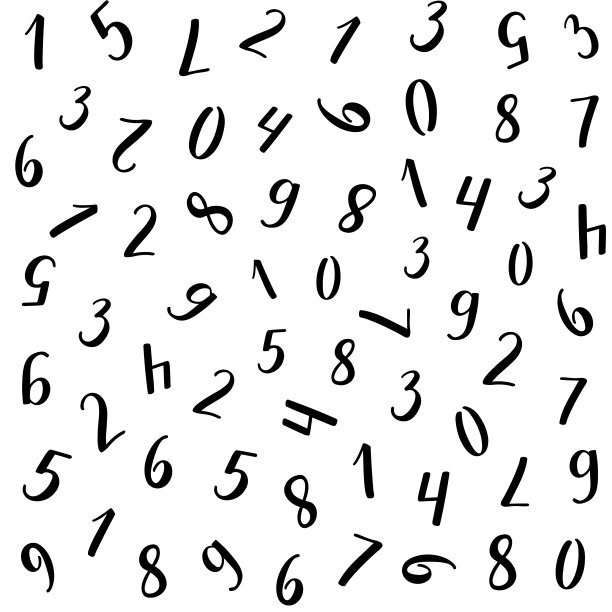 数字向量无缝模式。黑色数字，粗线和细线。图片下载