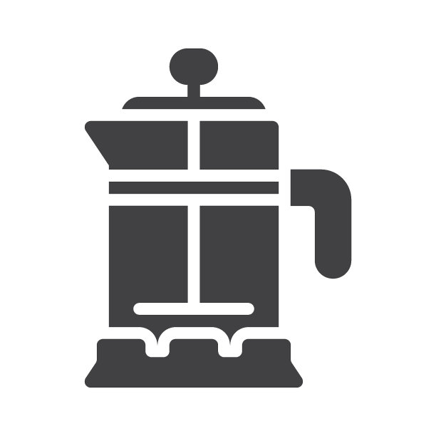 法国press pot矢量图标图片下载