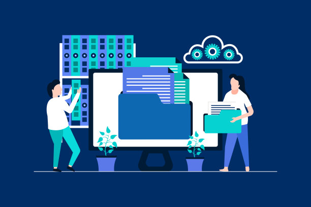 人们从书架上取文件，电子数据库中的文件。矢量插图存档，信息存储概念图片下载