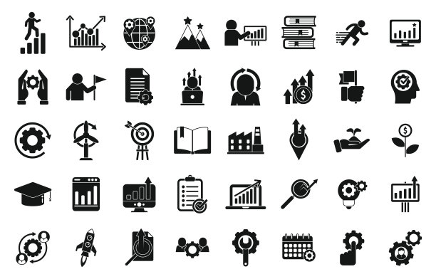 可持续发展图标集简约矢量图：目标安全图片下载