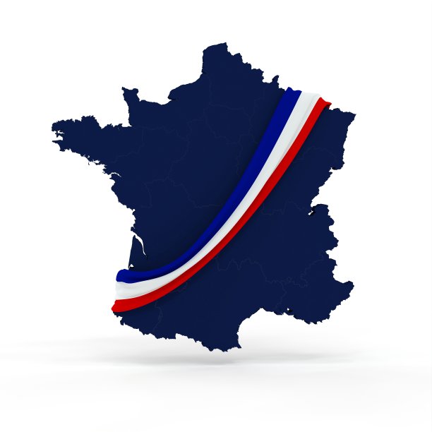 法国地图用三色围巾-政治选举图片下载