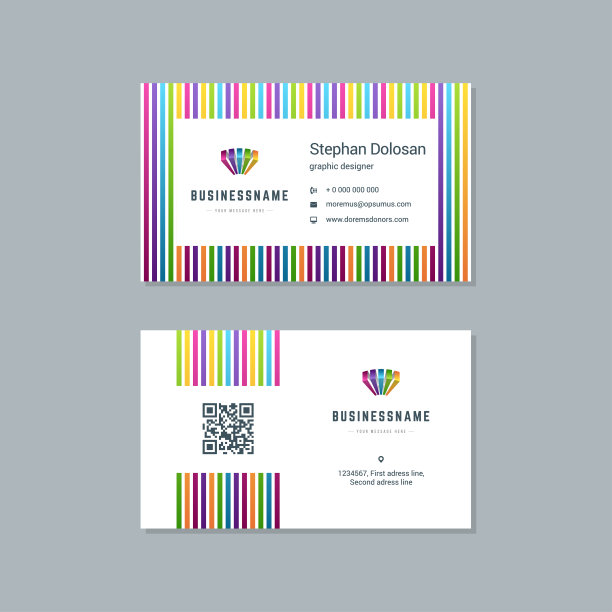 名片设计时尚多彩模板现代企业品牌图片下载
