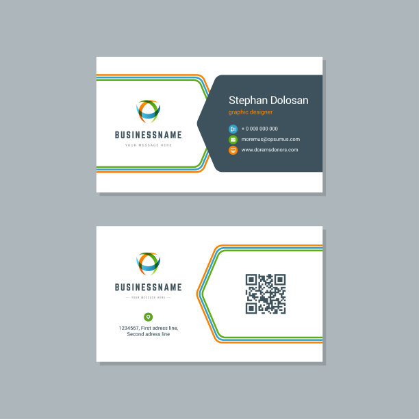 名片设计时尚多彩模板现代企业品牌图片下载