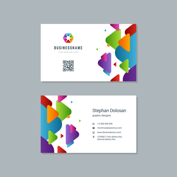名片设计时尚多彩模板现代企业品牌图片下载