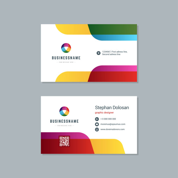 名片设计时尚多彩模板现代企业品牌图片下载