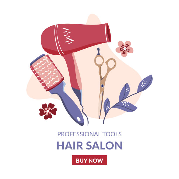 美发沙龙。销售背景。手绘矢量插图模板设计海报，明信片，横幅，传单，邀请图片下载