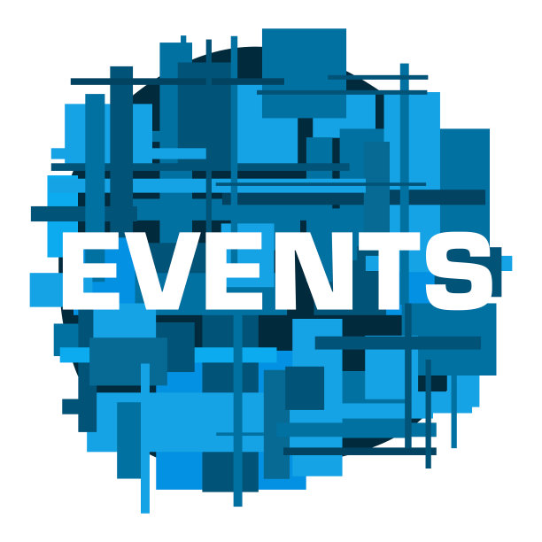 事件蓝色随机方块圆圈孤立的文本图片下载