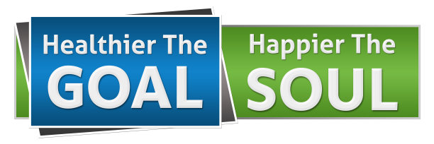 更健康的目标更快乐的灵魂绿色蓝色水平图片下载