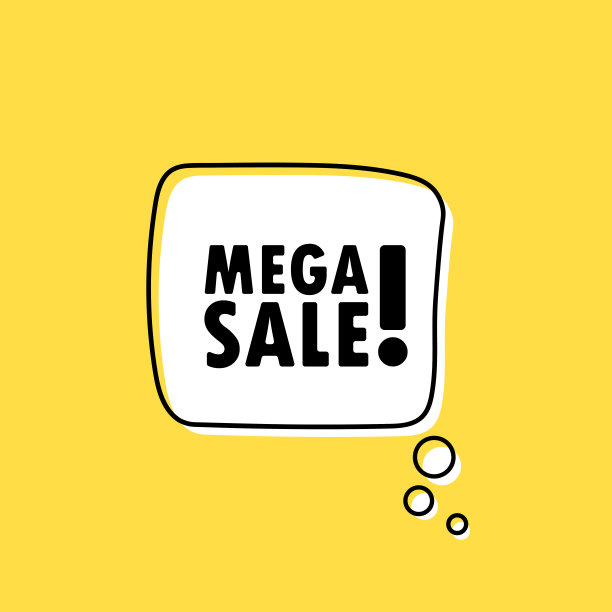 横幅与mega sale文本。演讲泡沫旗帜。向量EPS 10。孤立在白色背景上图片下载