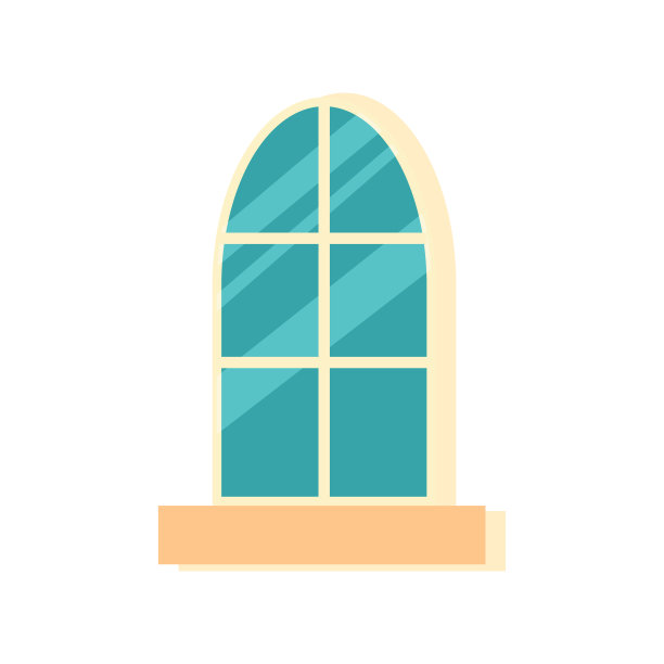 窗口。内部元素。打扫房子的正面。窗框。矢量插图孤立在白色背景上。卡通风格。图片下载