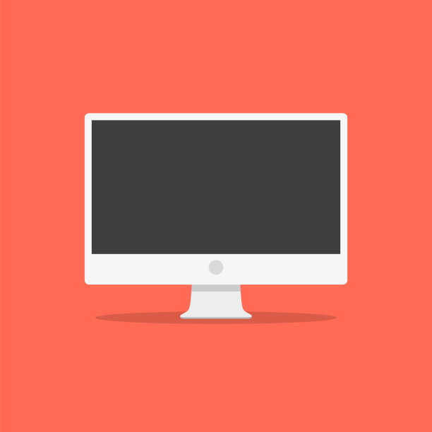 桌面计算机平面矢量图标图片下载