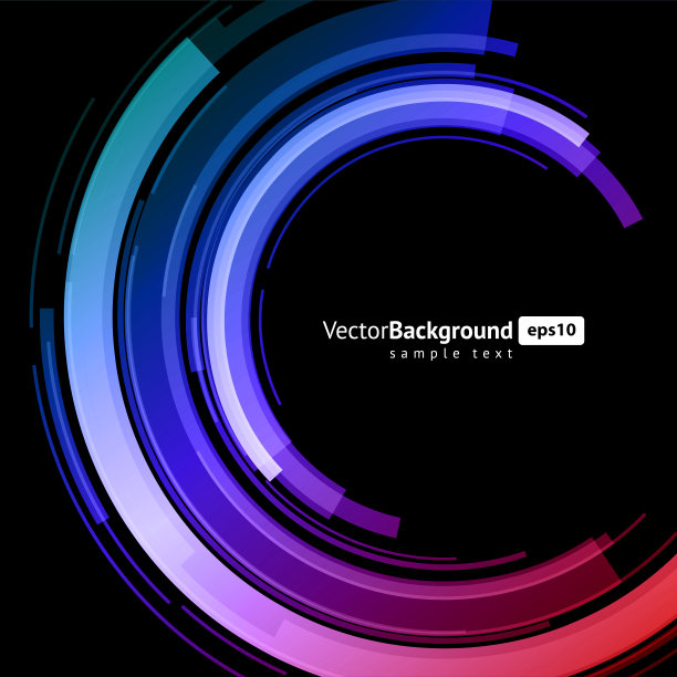 摘要圆线在透视现代矢量背景。图片下载