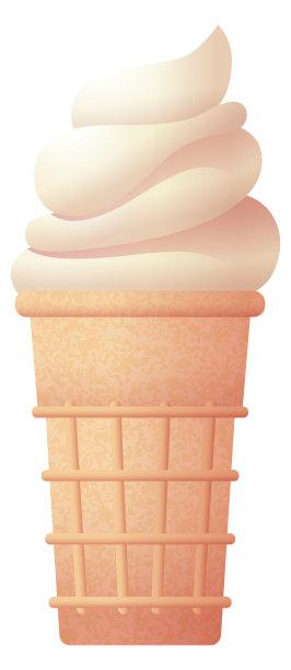 松软的冰淇淋在华夫杯里打旋。卡通甜点图标图片下载