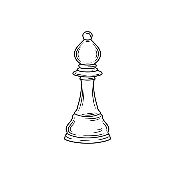 毕晓普棋子的手绘草图。棋子。国际象棋。主教象棋图标。图片下载