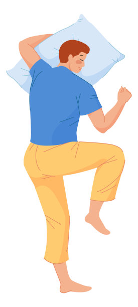 男人以舒适的姿势睡觉。人休息俯视图图片下载