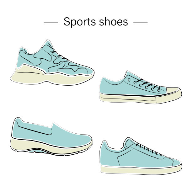 一双运动鞋。 休闲，鞋子，衣服。矢量图图片下载