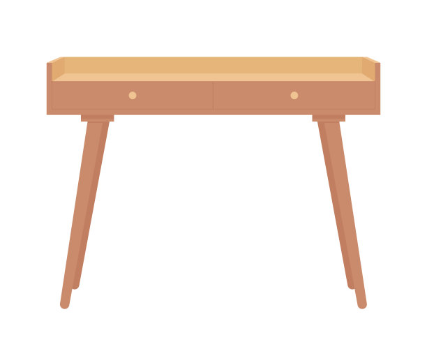 写字台孤立在白色背景上。图标或个人设计元素。平面风格的矢量插图图片下载