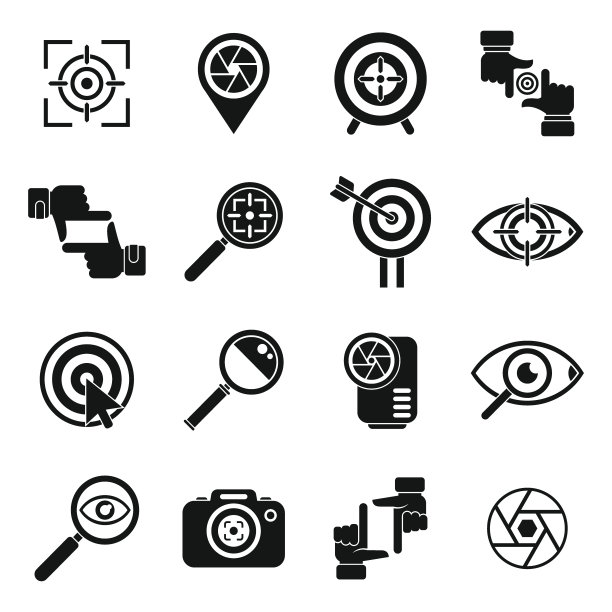 焦点图标简单矢量。业务目标图片下载