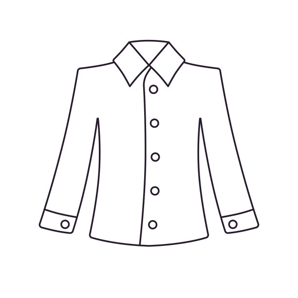 长袖连衣裙衬衫线图标图片下载